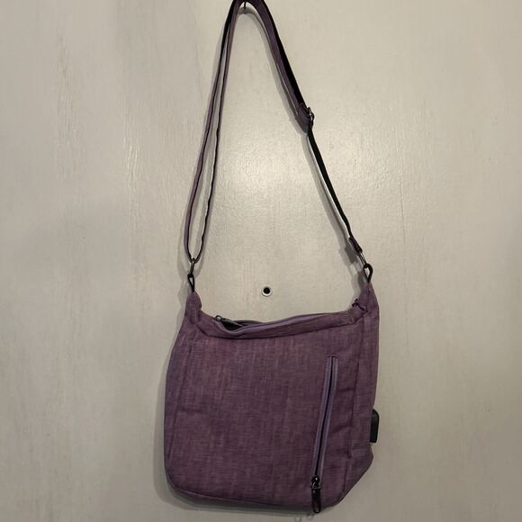 Nupouch Crossbody Anti-theft Bag Adjustable Strap Lilac Purple Preowned Good - Picture 3 of 8
